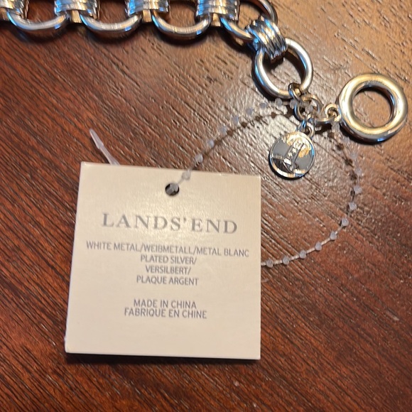 Silver tone link bracelet, with toggle close, by Lands End. - Picture 5 of 9